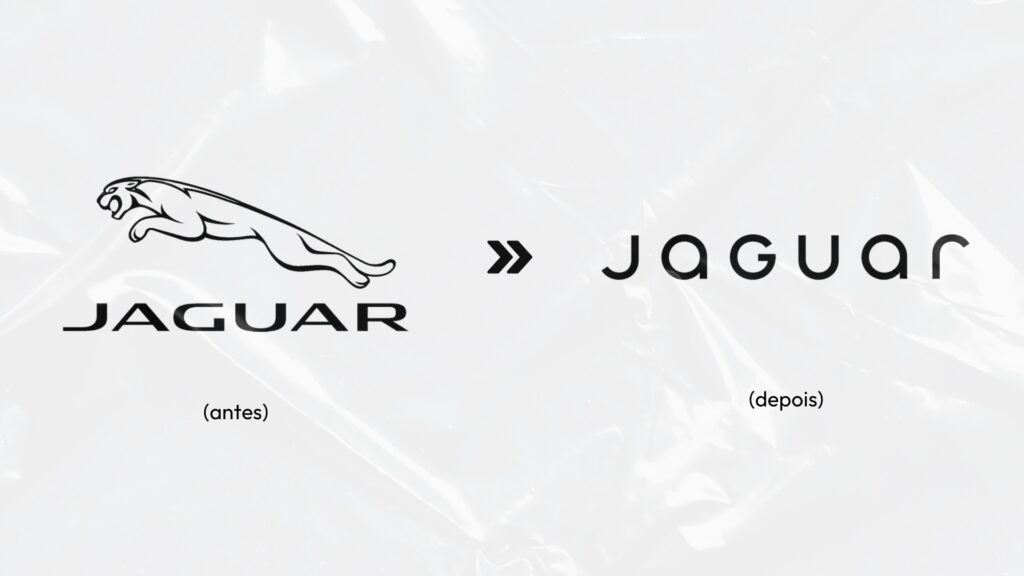 Antes e depois: logo Jaguar